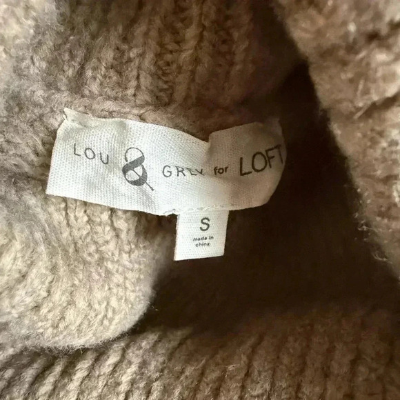 Lou & Grey Fringe Fair Isle Pullover turtleneck sweater size Small - Picture 3 of 4